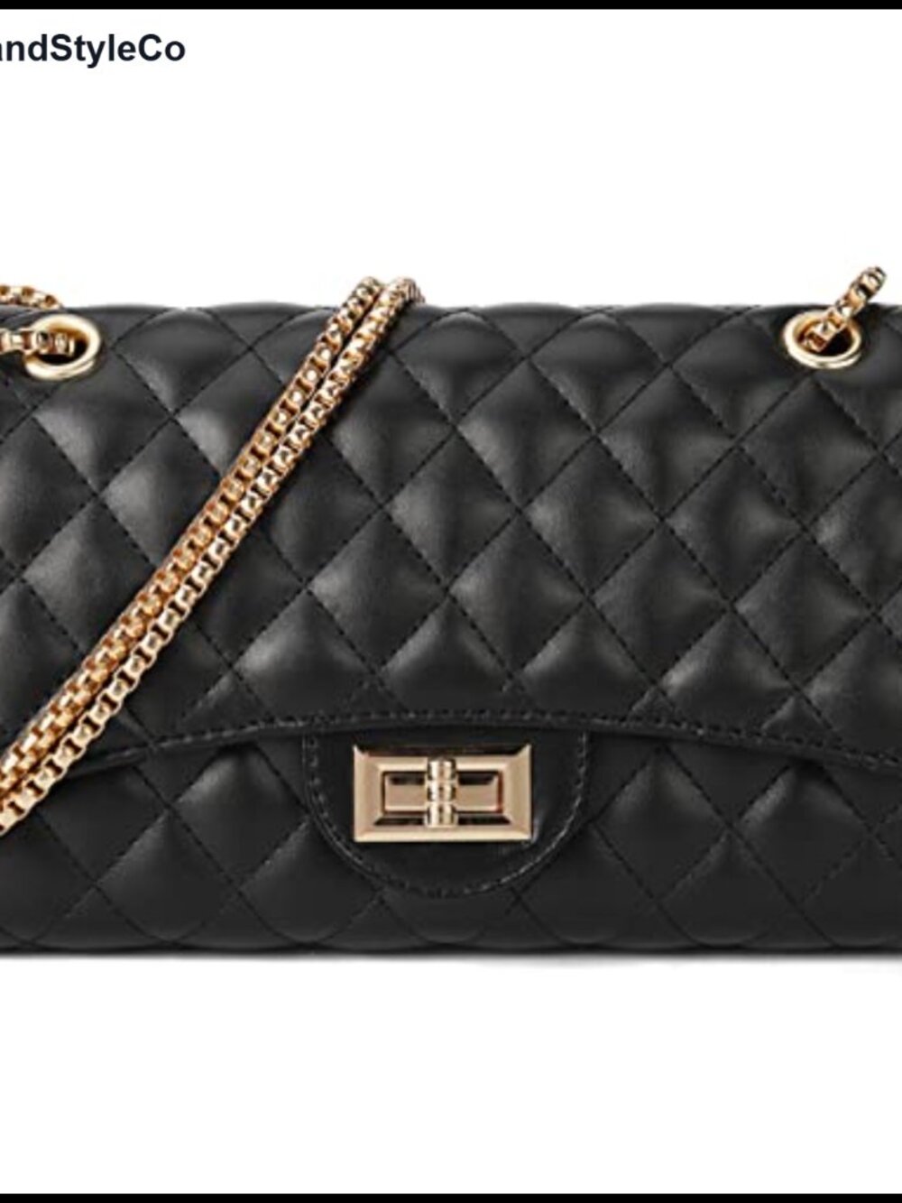 Faux Leather Quilted Crossbody Purse Shoulder Bag Vegan Flap Chain Strap